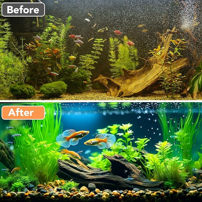 WDEFUN Aquarium Filter Media, 300 ml 2 Packs with Free Mesh Bag Organic Filtration Resin, Remove Driftwood Tannins Suitable for Freshwater and Saltwater Fish Tank