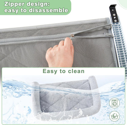 Sunhoo Cat Window Perch Hammock Sturdy Windowsill Bed Seat for Large Cats No Drilling No Suction Adjustable Kitty Shelf with Washable Cover Easy Assembly Holds up to 40 lbs 24.8 * 15 in (Grey, L)