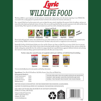 Lyric Wildlife Critter Food for Deer, Squirrels, Turkeys & Rabbits, Wild Bird Seed for Outside Feeders, 10 lb Bag