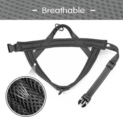Didog No Pull Dog Harness with Soft Mesh Padded,Reflective & Quick Fit Light Weight Dog Strap Vest Harness,Easy for Walking Training (XS:Chest 15-18", Mesh-Black)