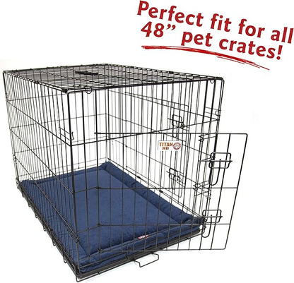Majestic Pet Orthopedic Memory Foam Dog Crate Mat - Plush Pet Bed Pad for Crates & Kennels | USA Crafted | 48"x30" Villa Navy