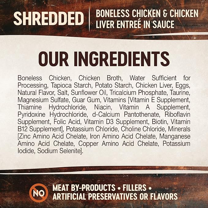 Wellness CORE Signature Selects Shredded Adult Wet Cat Food, Natural, Protein-Rich, Grain Free, 2.8 Ounce, 12 Pack (Chicken & Chicken Liver)