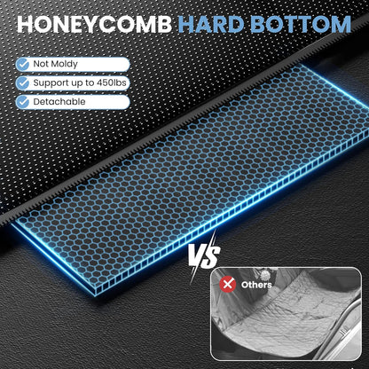 Dog Car Seat Cover for Back Seat, 7-Layers PU Leather Anti Scratch, 100% Waterproof Back Seat Extender for Dogs with Hard Bottom, Holds 450lbs，Non-Slip Dog Hammock for Cars Trucks and SUVs, Black