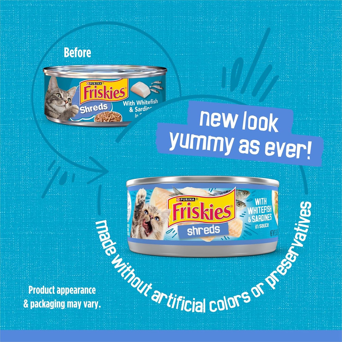 Purina Friskies Shreds With Whitefish and Sardines in Sauce Wet Cat Food - (Pack of 24) 5.5 oz. Cans
