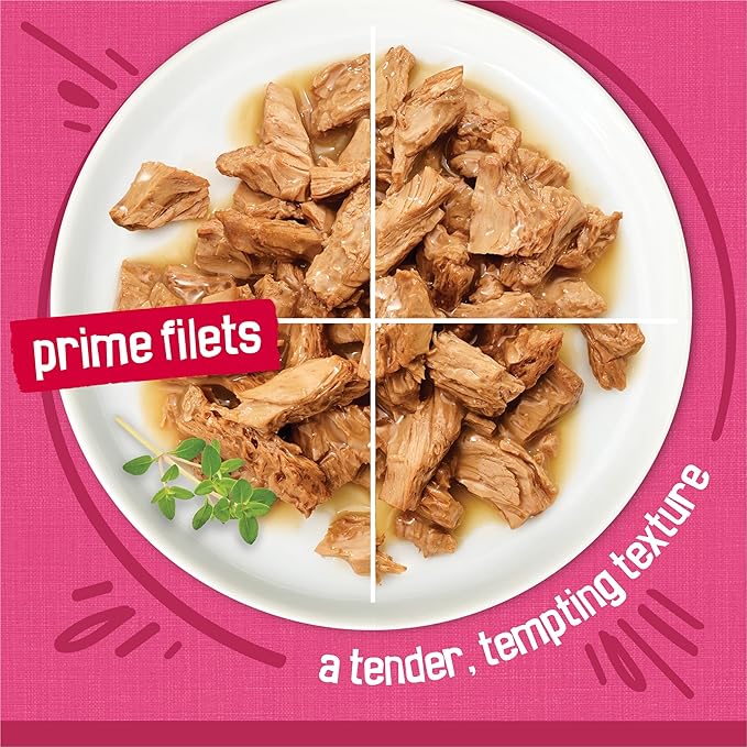 Purina Friskies Gravy Wet Cat Food Variety Pack, Surfin’ and Turfin’ Prime Filets Favorites - 48 ct. Can