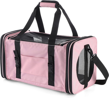 Soft-Sided Pet Carrier for Cats Small Dogs of 15 Lbs Medium Pink