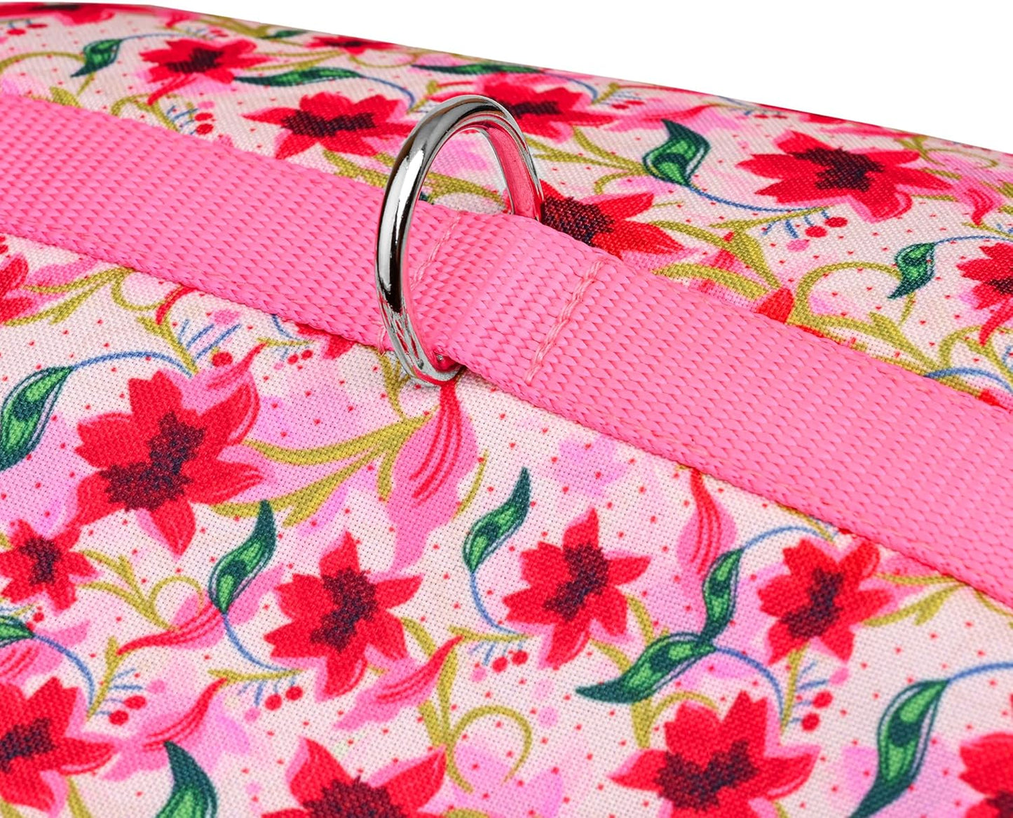 Mile High Life Dog Harness, Air Mesh Floral Vest Harness for 20 lbs Small Dogs & Cats, Easy Get on Adjustable Easy Closures Both Neck and Chest(Lily, M Chest 18"-20")