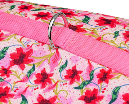 Mile High Life Dog Harness, Air Mesh Floral Vest Harness for 20 lbs Small Dogs & Cats, Easy Get on Adjustable Easy Closures Both Neck and Chest(Lily, M Chest 18"-20")