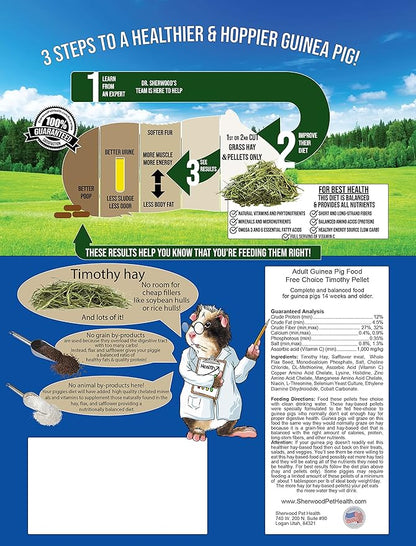 Sherwood Pet Health Adult Guinea Pig Food - Free Choice Timothy Pellet-4.5lbs