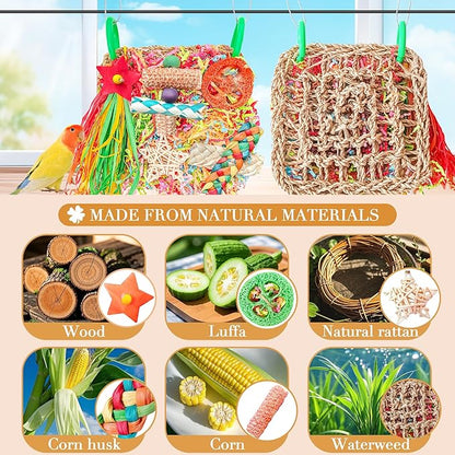 Bird Toys For Cockatiels, Tyotrbs Bird Toys For Conures Parakeet Toy BirdsToy For Parrots Birds Foraging Toy ParrotToys BirdCage Accessories Lovebird Cage Accessories for Small Birds