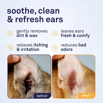 Petpost Large Dog Ear Cleaner Wipes | Ultra Soft XL Cotton Pads in Coconut Oil Aloe Solution | Remedy for Dog Ear Rinse & Cleanser 60 ct.