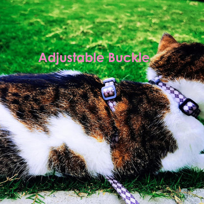 Cat Harness and Leash Set, Escape-Proof Adjustable Kitten/Cat Harness for Walking & Travel, Easy Control, Comfortable Outdoor Use, 4.1 ft, Brown