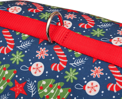 Mile High Life Velcro Dog Harness, Air Mesh Floral Vest Harness for 20 lbs Small Dogs & Cats, Easy Get on Adjustable Easy Closures Both Neck and Chest(Red Tree, M Chest 18"-20")