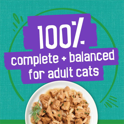 Purina Friskies Indoor Cat Food Meaty Bits Saucy Seafood Bake With Garden Greens in Sauce - (Pack of 24) 5.5 oz. Cans