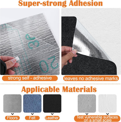 Cat Scratch Furniture Protector - 78.7" x 17" Trimmable Self-Adhesive Cats Claws Scratch Pads, DIY Cat Climbing Couch Protector for Scratch Post Cat Tree Replacement Indoor (Black)