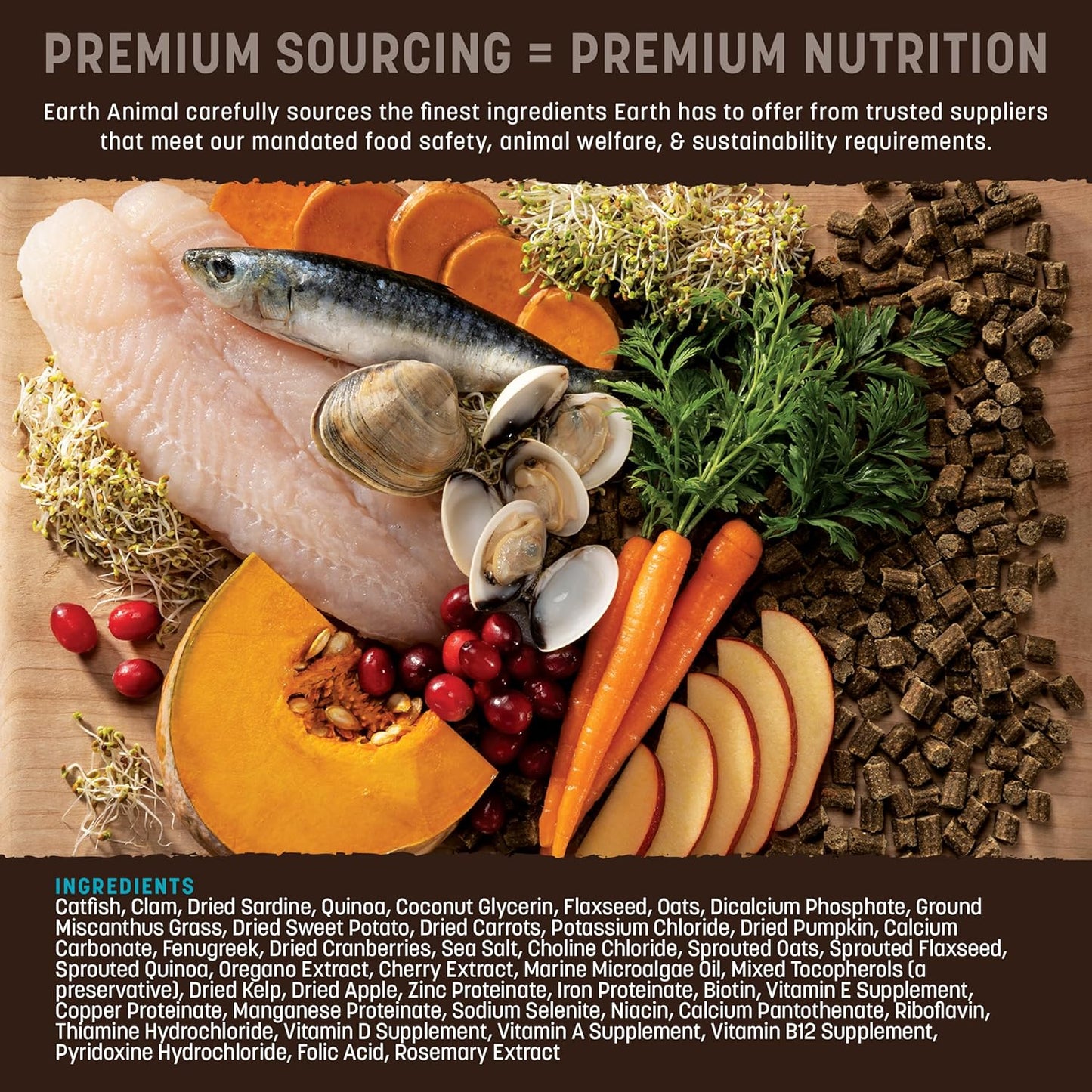 Earth Animal Wisdom Air Dried Dog Food - from The Sea Recipe Premium Natural Dry Dog Food for All Breeds & Ages - 8 Lbs Bag