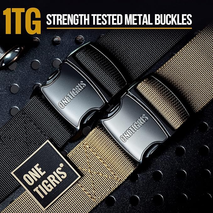 OneTigris Tactical Large Dog Harness, 5X Metal Buckled No Pull Service Dog Harness Vest with Hook & Loop Panels, Military Heavy Duty Dog Vest for Walking Hiking Training