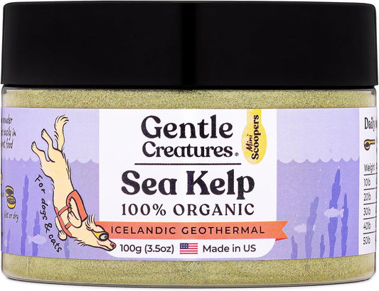 Gentle Creatures Sea Kelp Organic Supplement for Dogs and Cats, Icelandic Geothermal, 3.5oz, with 60+ Minerals and Vitamins, Made in US