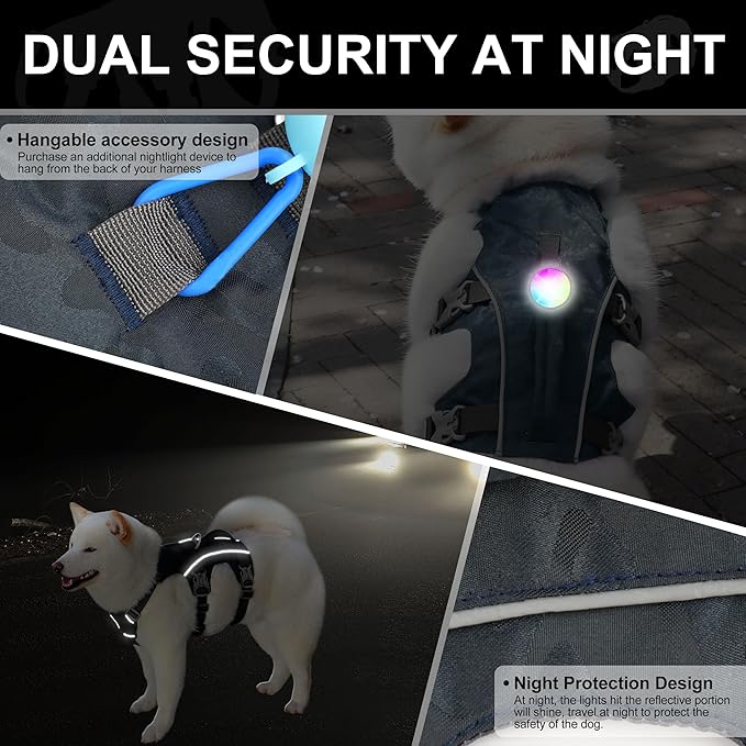 Escape Proof Dog Harness Medium Sized Dog, Lightweight Full Body Pet Vest with Lift Handle and Leash Clip, Reflective Adjustable No Slip Dog Harness for Daily Walking(Red,Chest:17-32")