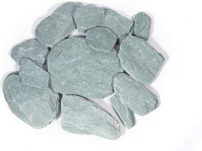 LANDEN River Slate Stone Natural Rocks(18lbs, 3~9 inches,13pcs) for Aquariums, paludariums, Terrariums, Reptile, and Amphibian Enclosures Decorative of Stream's Caves and Caverns