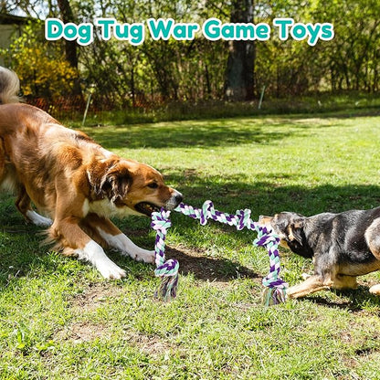 Dog Rope Toy 42In 6 Knots Indestructible Natural Cotton - Tough Chew Toys for Medium/Large Breeds Aggressive Chewers, Daily Companionship, Heavy Duty Tug of War Dog Pull Rope Teeth Cleaning