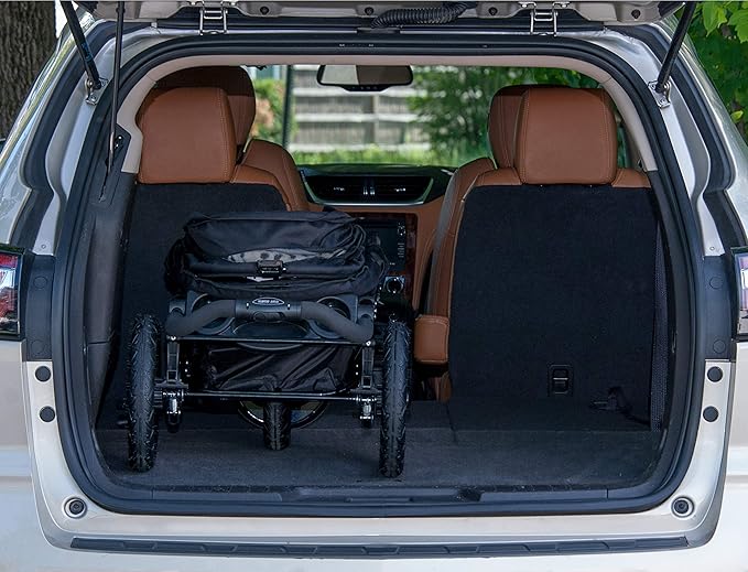 Pet Gear No-Zip NV Pet Stroller for Cats/Dogs, Zipperless Entry, Easy One-Hand Fold, Gel-Filled Tires, Plush Pad + Weather Cover Included, Black Spots