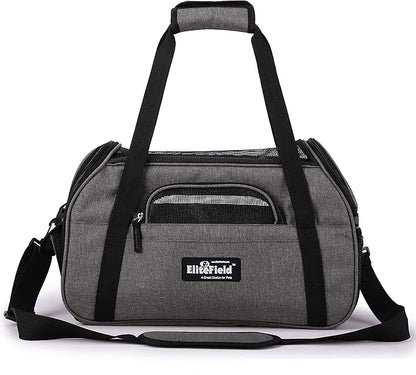 EliteField Soft Sided Pet Carrier (3 Year Warranty, Airline Approved), Multiple Sizes and Colors Available (Large: 19" L x 10" W x 13" H, Charcoal Gray)
