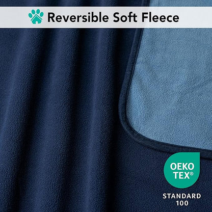 PetAmi Waterproof Dog Blanket for Medium Large Pets Dogs Cats, Pet Couch Cover Protector for Furniture, Reversible Washable Soft Fleece Cat Blanket for Bed Couch Sofa, 40x60 (Navy/Blue)
