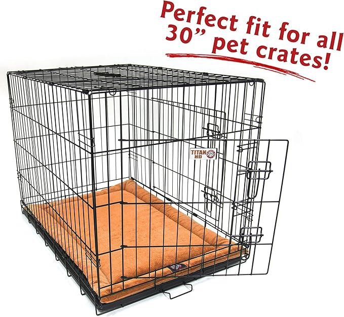 Majestic Pet Orthopedic Memory Foam Dog Crate Mat - Plush Pet Bed Pad for Crates & Kennels | USA Crafted | 30"x21" Villa Orange