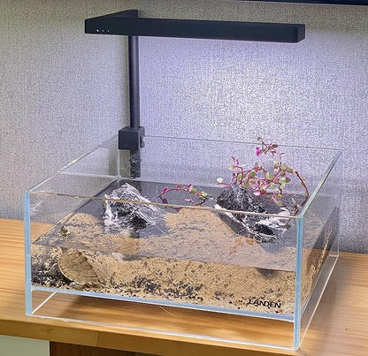 LANDEN Glass Air Aquarium Tank Multi-Scene Landscape Aquarium, 1.6Gallon Rimless Low Iron Shallow Tank,10.63" W×10.63" D×4.72" H (27cmx27cmx12cm) 5mm Thickness