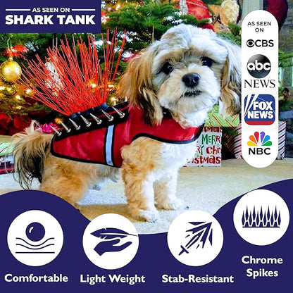 CoyoteVest SpikeVest Dog Harness Vest for Small Dogs, Reflective Dog Vest with Spikes to Shield Your pet from Coyotes, Raptor and Animal Attacks, Anti Hawk Vest, Made in USA (S-Texas Tan)