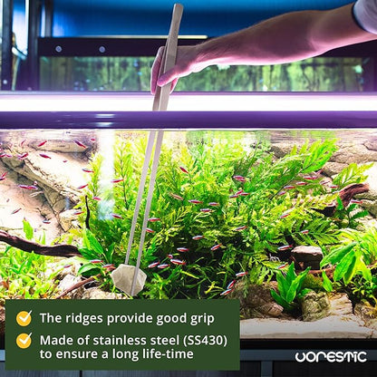 Heavy Duty Aquarium Tweezers Extra Long 24 Inch, Straight Aquarium Plant Tweezers, Long Tweezers for Terrarium and Aquarium, Aquarium Tongs, Long Tweezers for Plants