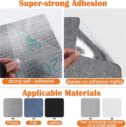 Cat Scratch Furniture Protector - 40" x 17" Trimmable Self-Adhesive Cats Claws Scratch Pads, DIY Cat Climbing Couch Protector for Scratch Post Cat Tree Replacement Indoor (Light Gray)