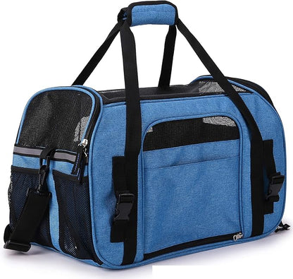EliteField Soft Pet Carrier (3 Year Warranty, Airline Approved) Soft Sided Dog Puppy Cat Carrier Travel Bag (X-Large: 21" L x 12" W x 13" H, Sapphire Blue)