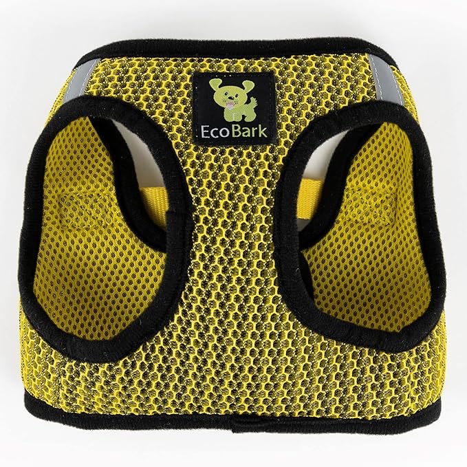 EcoBark Step in Dog Harness - Soft Mesh Dog Vest Harnesses for Puppies and Small Breed Dogs - Reflective and Adjustable No Pull Halter Harness - Mesh Comfort Padded Body Harness (Yellow, XS)