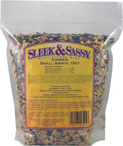 SLEEK & SASSY Garden Small Animal Food for Hamsters, Gerbils, Mice & Rats (4 lbs.)