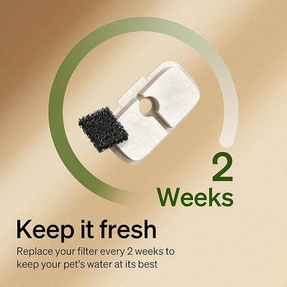 PETLIBRO Cat Water Fountain Filter Replacement, 8 Packs Pet Fountain Filter & Sponges for Dockstream WF106/WF116/WF105/WF115/WF005/WF305, 4 Months Set Easy-Swap PETLIBRO Cat Water Dispenser Filter