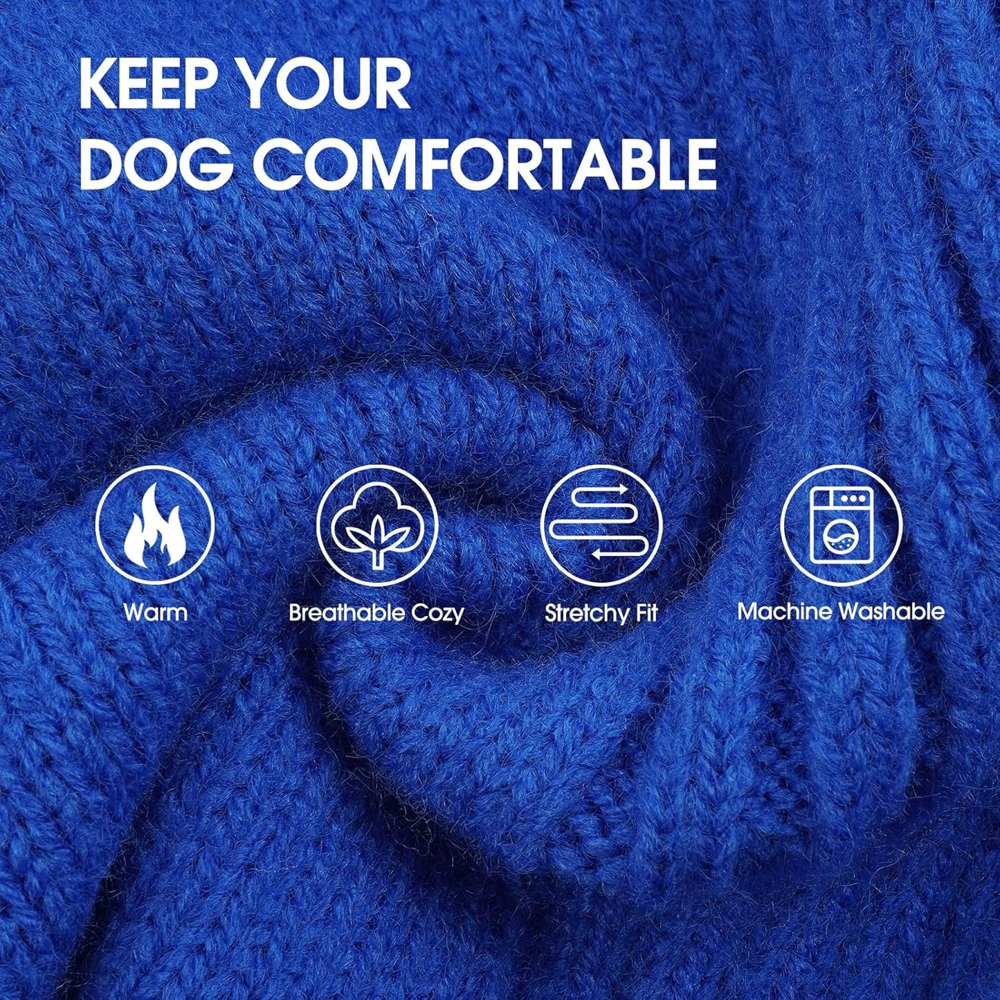 IECOii XXXL Dog Sweater,Warm Dog Sweaters for Extra Large Dogs Girl Boy,Stretchy & Cozy,Turtleneck Knitted Pullover for Pet Wear On Holiday,Easy On Doggy Sweatshirt for Labrador (Royal Blue,XXXL)