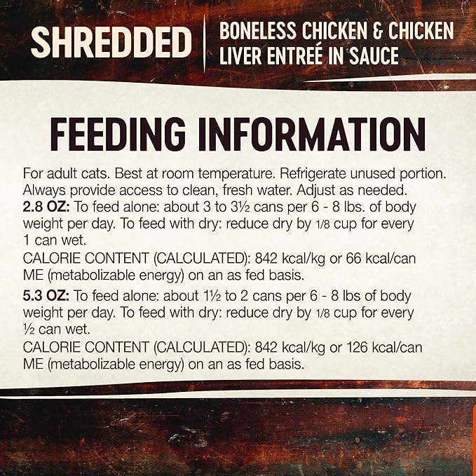 Wellness CORE Signature Selects Shredded Adult Wet Cat Food, Natural, Protein-Rich, Grain Free, 5.3 Ounce, 12 Pack (Chicken & Chicken Liver)