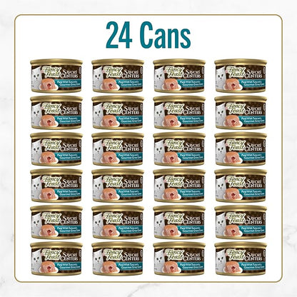 Purina Fancy Feast Savory Centers With Tuna Wet Cat Food Pate with Gourmet Gravy Center - (Pack of 24) 3 oz. Cans