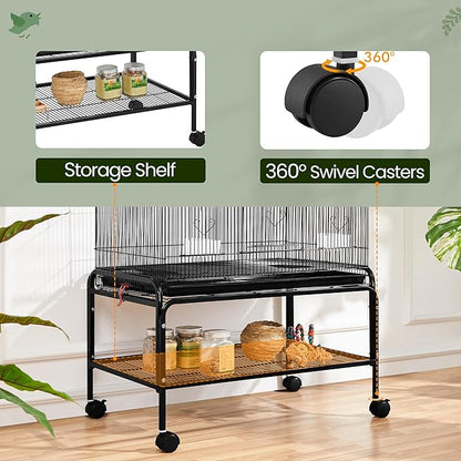 Yaheetech 53'' Large Bird Cage Budgie Cage for Parakeets Cockatiels Conures Lovebirds Parrots with Rolling Stand