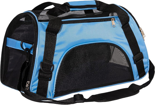Pet Carrier Cat Cattier Soft-Sided Carriers for Small Medium Cats Dogs Puppies Pet Carrier Airline Approved Cat Dog Pet Travel Carrier (Medium, Blue)