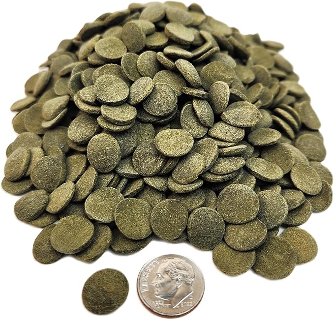 Aquatic Foods Inc. 12mm - 1/2" Spirulina, Algae, & Veggie Sinking Wafers for All Bottom Feeding Fish, Plecos, Catfish, Shrimp, Snails, Crabs. All Tropical Fish. - WL…1/4-lb Foil Pouch Bag