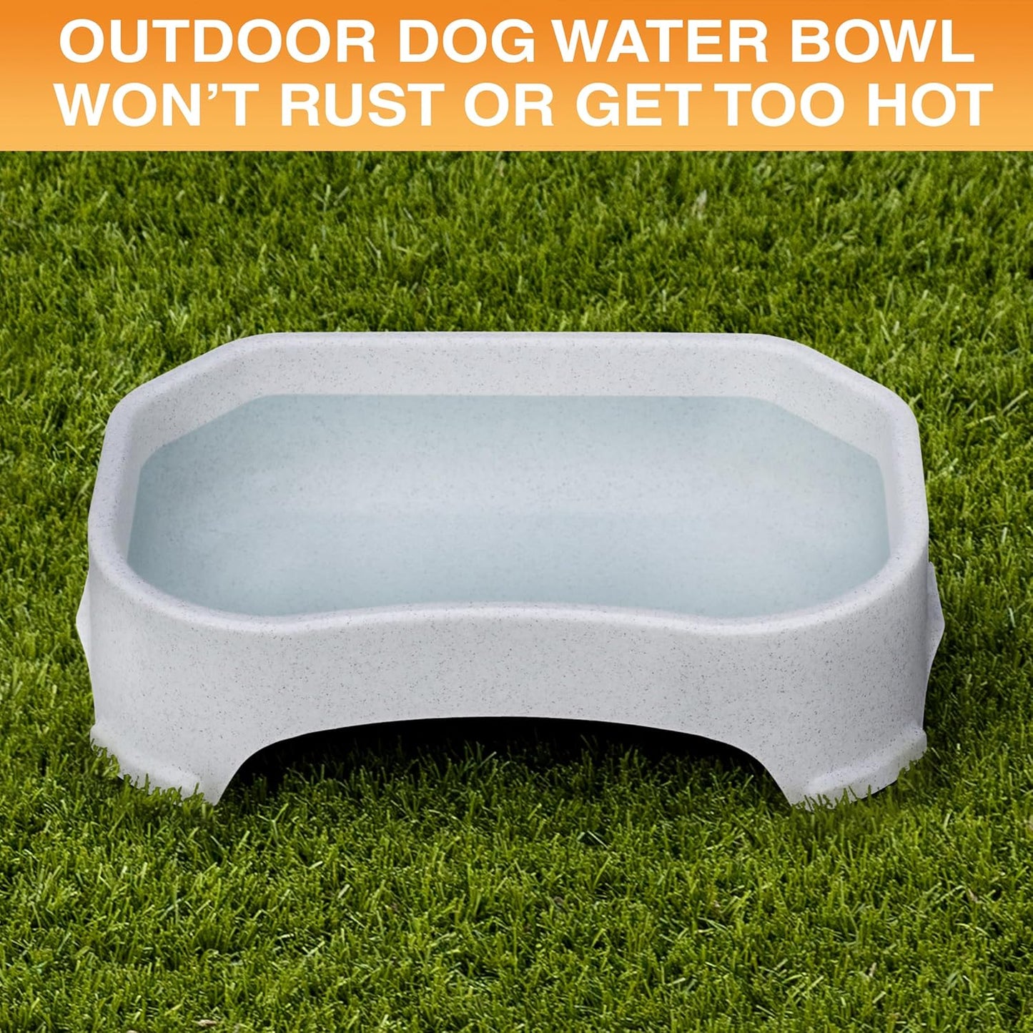 Neater Pet Brands Large Water Bowl for Dogs, Outdoor Dog Water Bowl (1.25 Gallon Extra-Large Capacity), Big Trough Style Food Dish for Indoors or Outside, No Spill Large Dog Bowls, Vanilla Bean