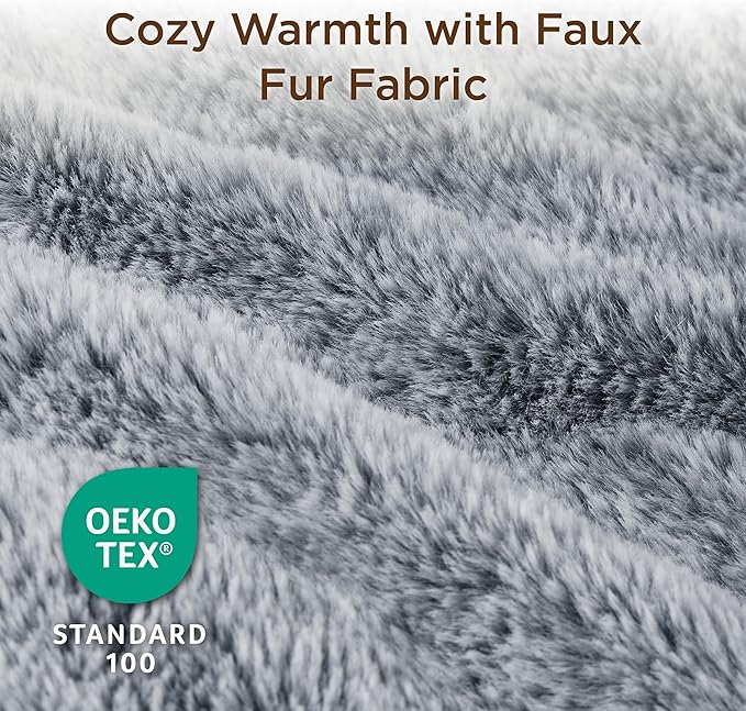 Bedsure Self Warming Cat Bed, Extra Warm Self Heating Pad for Cats & Dogs, Anti-Slip Medium Thermal Pet Mat Indoor with Removable Washable Cover, 29" x 19", Grey