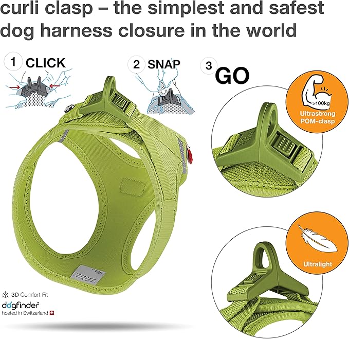 Vest Harness curli Clasp Air-Mesh Lime S