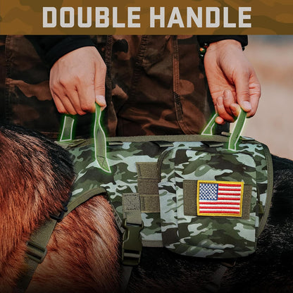 Forestpaw Dog Harness Medium Sized,Tactical Dog Harness with Handle,No Pull Military Style Service Dog Vest with Pockets Adjustable for Medium Large Dogs,Camouflage Green,Chest 21.5-45"