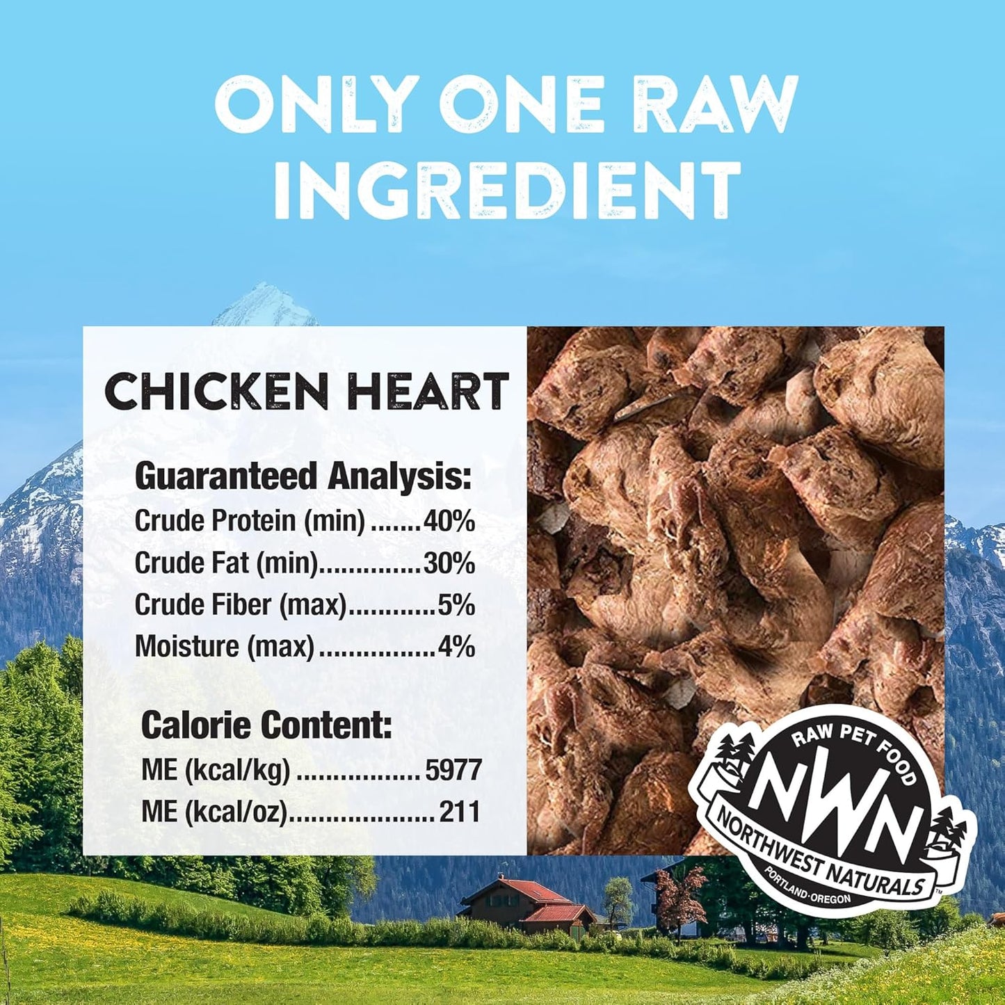 Northwest Naturals Raw Rewards Freeze-Dried Chicken Heart Treats for Dogs and Cats - Bite-Sized Pieces - Healthy, 1 Ingredient, Human Grade Pet Food, All Natural, Proudly Made in USA, 10 Oz