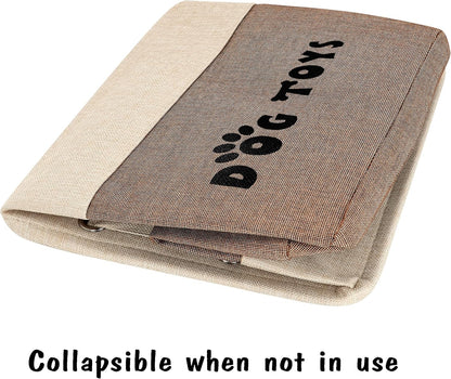 PET ARTIST Large Dog Toy Basket Bin - Rectangular Storage Box Chest Organizer for Dog Toys,Coats,Clothing,Apparel & Accessories & Blanket,Brown,15"x13"x12"