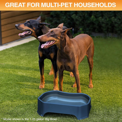 Neater Pet Brands Extra Large Water Bowl for Dogs, Outdoor Dog Water Bowl (2.25 Gallon Extra-Large Capacity), Big Trough Style Food Dish for Indoors or Outside, No Spill Large Dog Bowls, Dark Blue